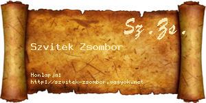 Szvitek Zsombor névjegykártya